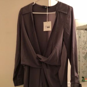 Missguided wrap front shirt maxi dress